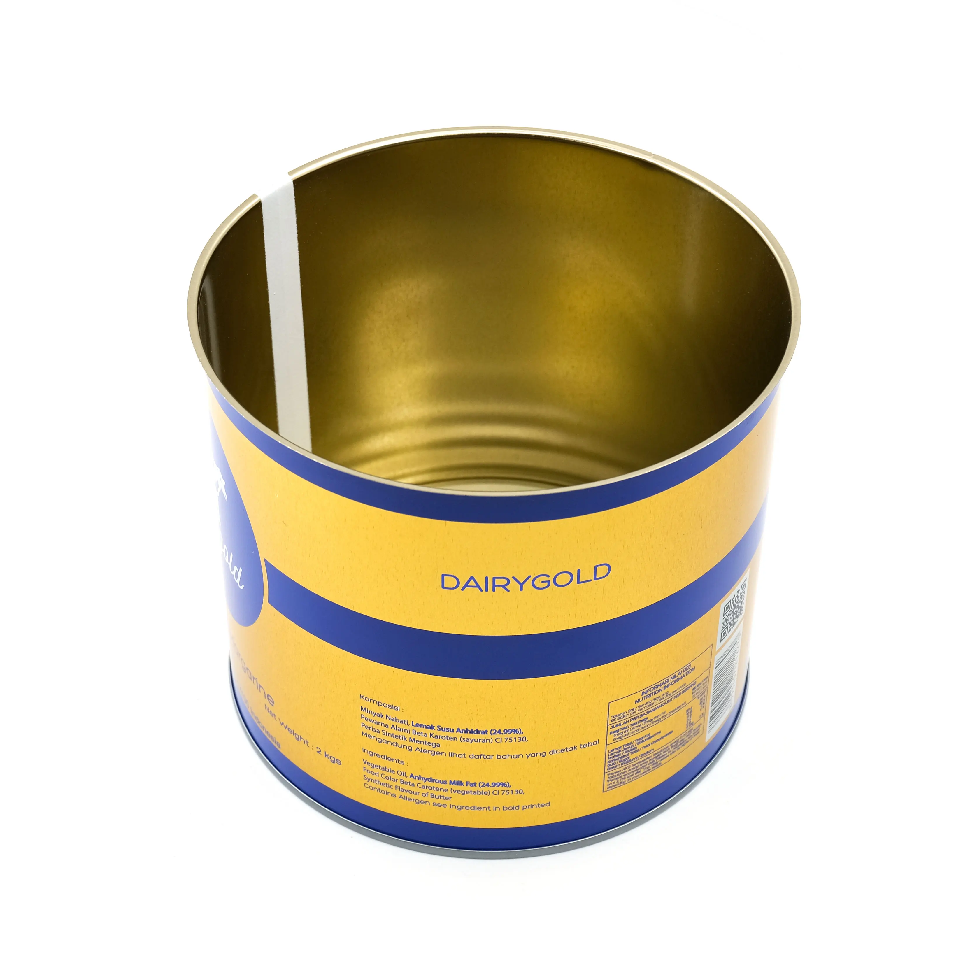 15135# 2kg China Factory Large Capacity Empty Round Tin Can With EOE Lid For Food Canning