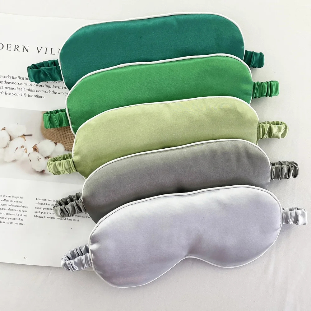 Wholesale Gift Luxury Satin Sleeping Eye Mask Silk Eyemask Home Stay Travel Eye Mask Sleep Mask Cover