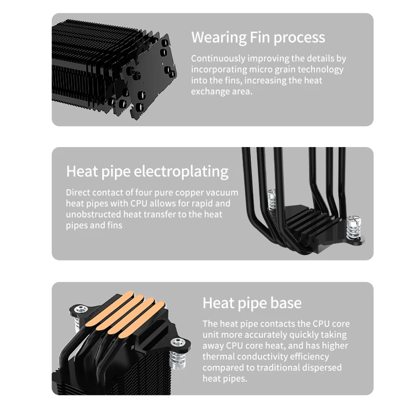High-performance 90mm Aluminum Cpu Heat Sink Radiator With Dual Fans Factory Price Air Cooling For Computer Cases