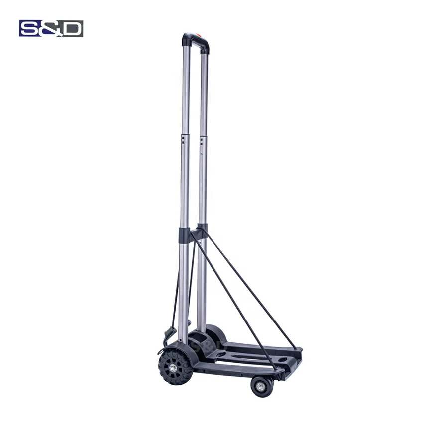 Four-wheel aluminum telescopic handle folding portable lightweight compact shopping retractable luggage hand trolley cart truck