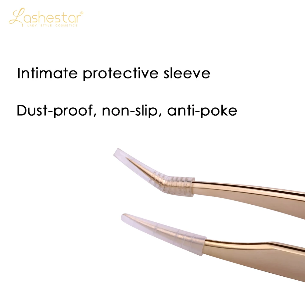 Lashestar Eyelash Extension Tweezers Makeup Stainless Steel Non-magnetic False Eyelash Tweezers OEM