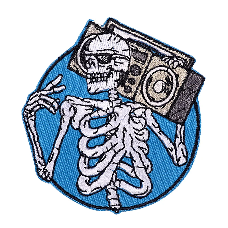 Wholesale Punk style badge Custom personalized skull cloth Patch Patch Embroidery label embroidery custom