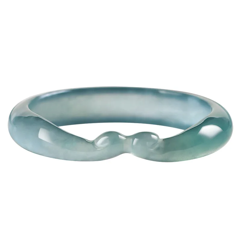 natural Jadeite blue water Fashion Ruyi the Incantation of the Golden Hoop rings Gift of appraisal certificate JZ16