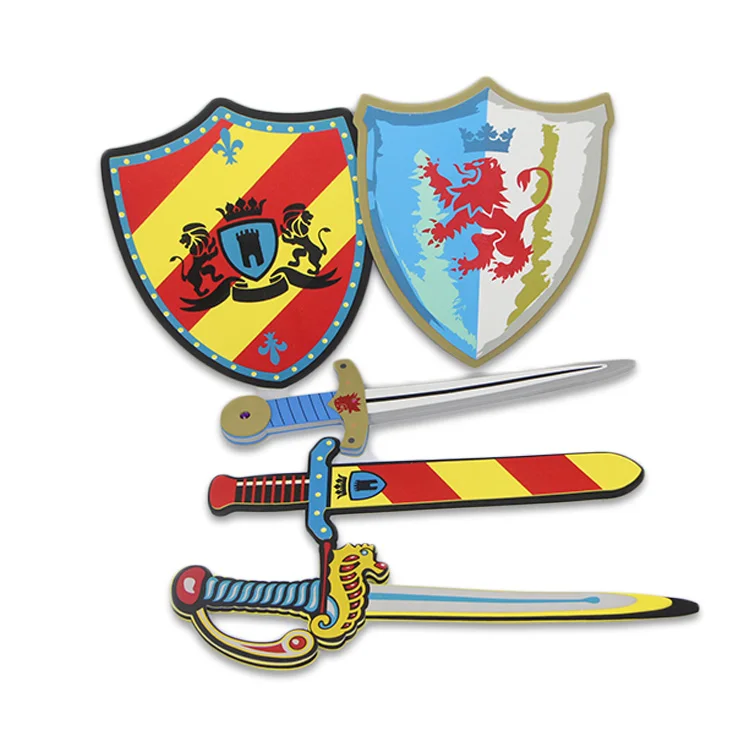 2024 Popular Safe Sword and Shield Set Toys for Kids Soft EVA Foam Toy Sword And Shield Foam Weapon