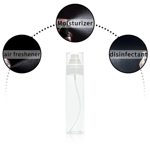 Wholesale white green transparent plastic spray bottle for cosmetic packaging 200ml