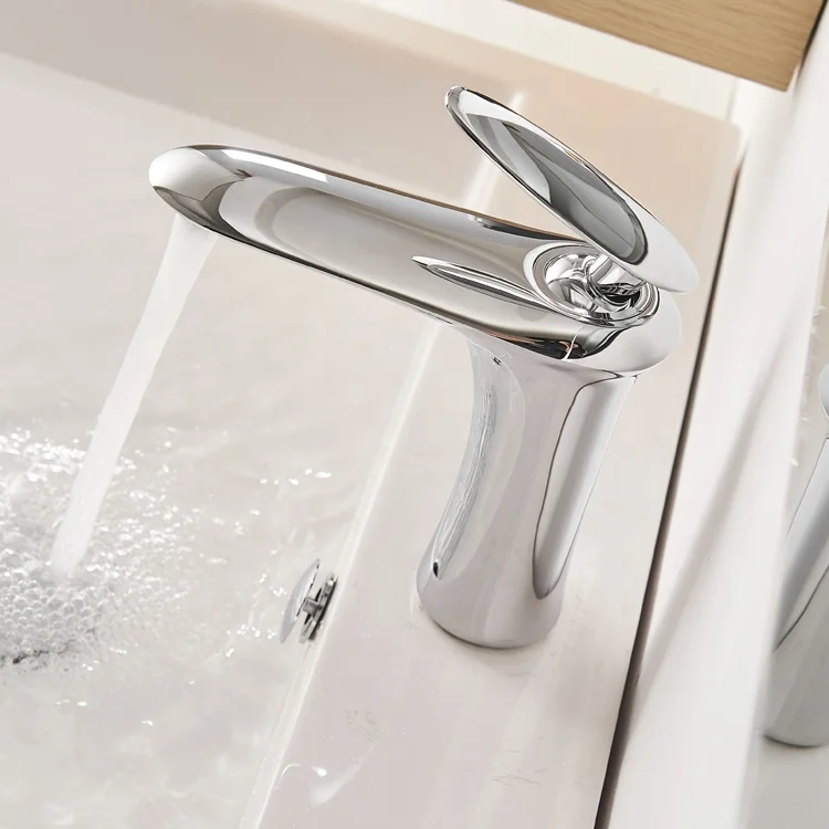 Factory direct single hole gravity casting hot and cold water bathroom basin mixer tap