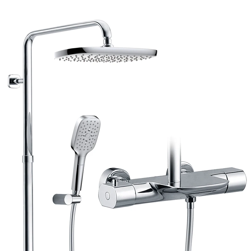 HIMARK латунный матовый золотистый дождевой смеситель для душа, открытая ванная комната, матовый черный термостатический дождевой смеситель, набор душевых колонок