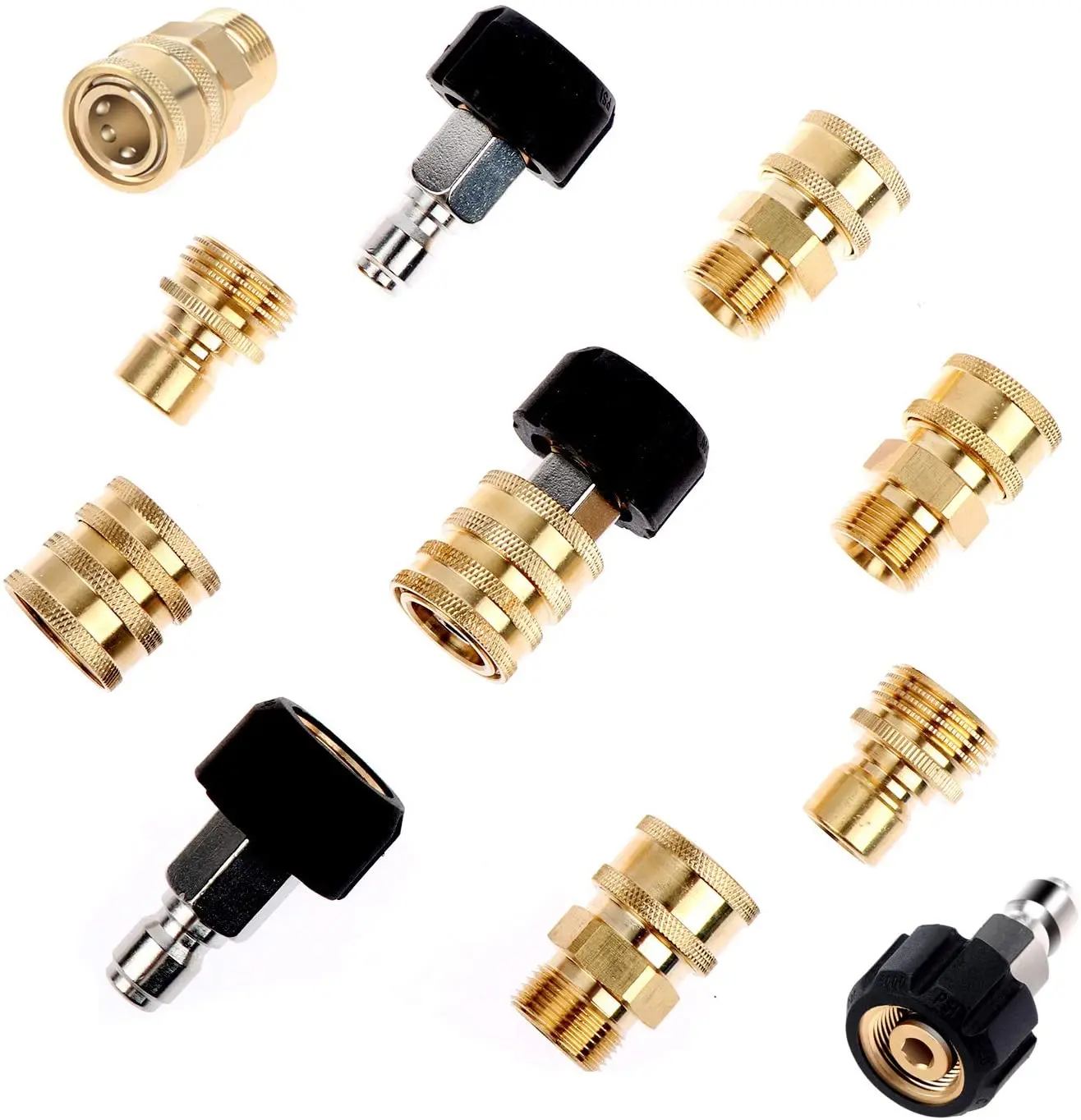 Pressure Washer Adapter Set 3/8 Inch Quick Connect Kit,Metric M22-14 MM 1/4 Quick Plug