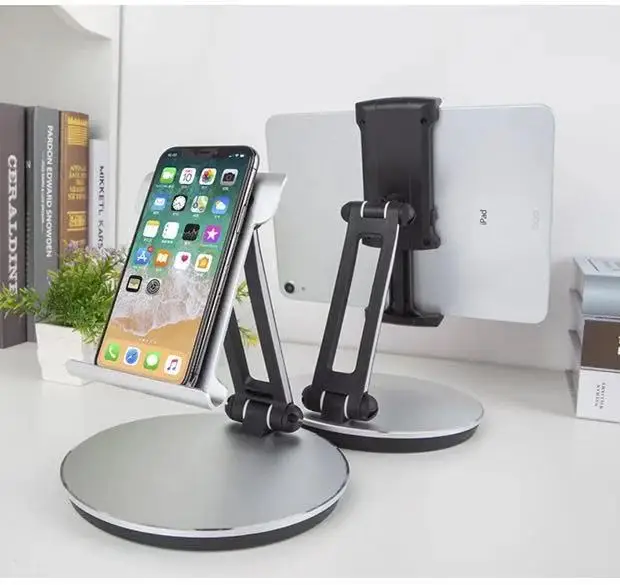 Aluminum 360 Degree Rotating Desk Tablet Mobile Phone Heavy Metal Stand Holder for iPhone iPad Samsung