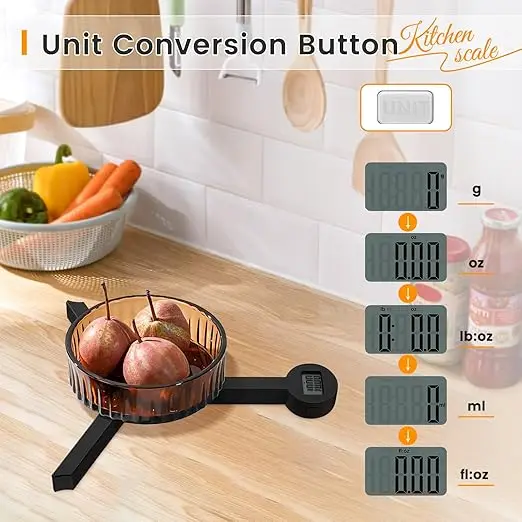 New Arrivals Foldable Kitchen Electronic Scales Portable ABS Digital Food Storage Kitchen Ultra thin Food Balance Scales