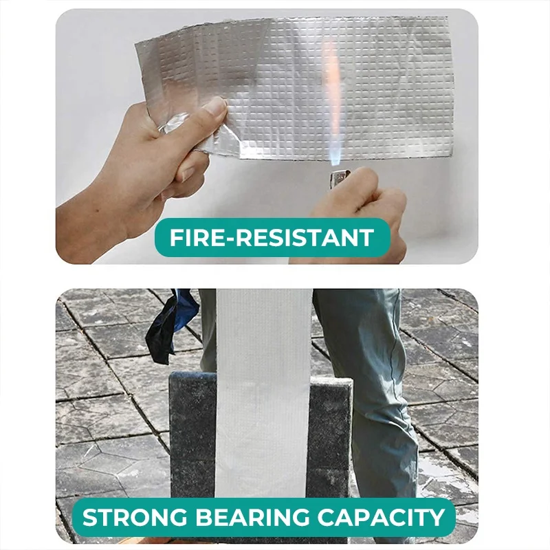 Custom logo roof leakage waterproofing aluminum foil butyl rubber tape self adhesive