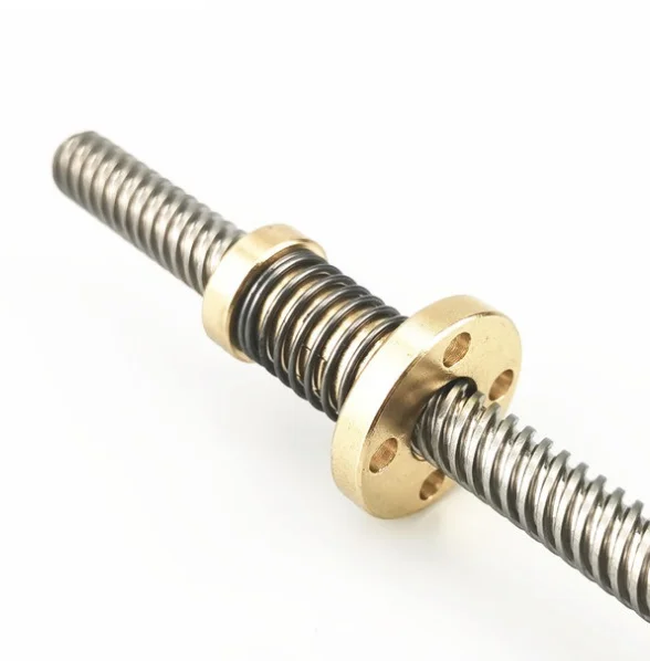 45# steel T8 t10 t12 t16 t20 Trapezoidal screw lead screw with brass nut for cnc lathe