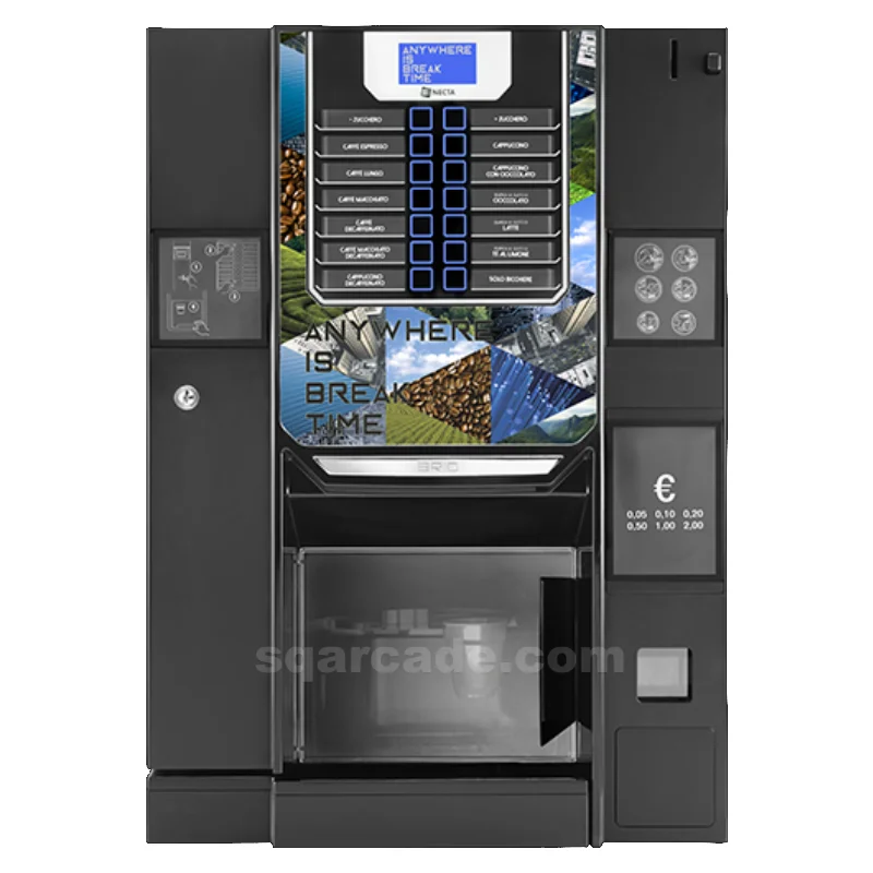 Robotic hand-cranked milk tea/coffee vending machine with coin machine credit card payment advertising screen coffee vending mac