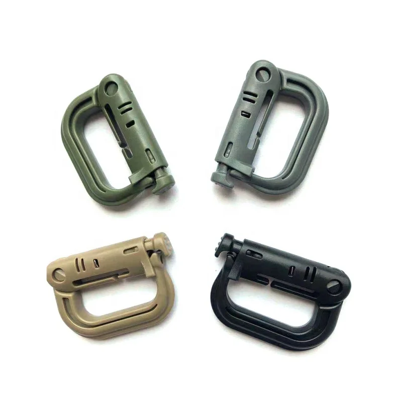 Tactical Molle Plastic Hook Carabiner Outdoor Hiking D-ring Quick Release Buckle Backpack Hooks Snap Clip Keychain