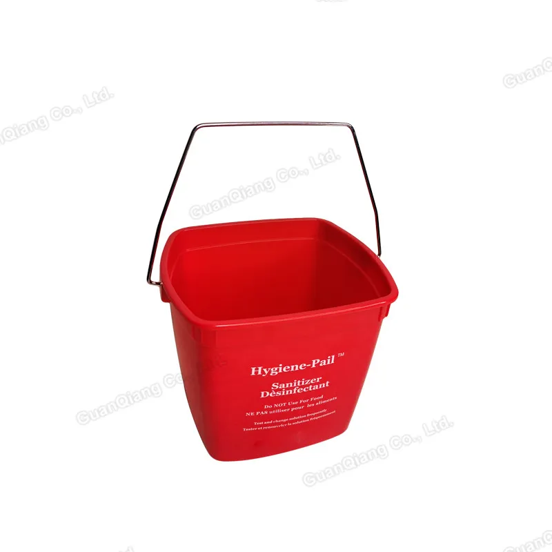 Небольшой гигиенический пластиковый квадратный ведро для очистки воды с металлической