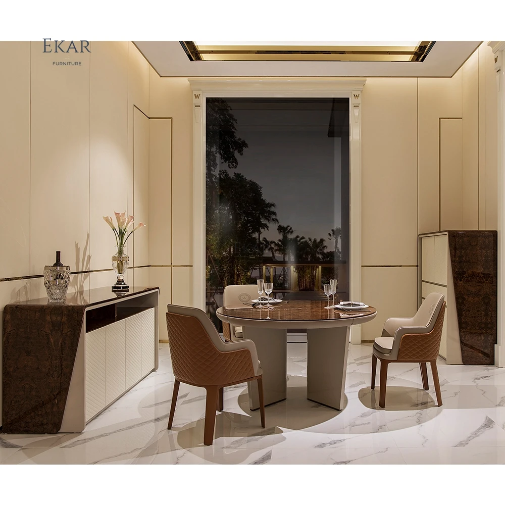 Contemporary Round Dining Table  Elegant Home Dining Furniture