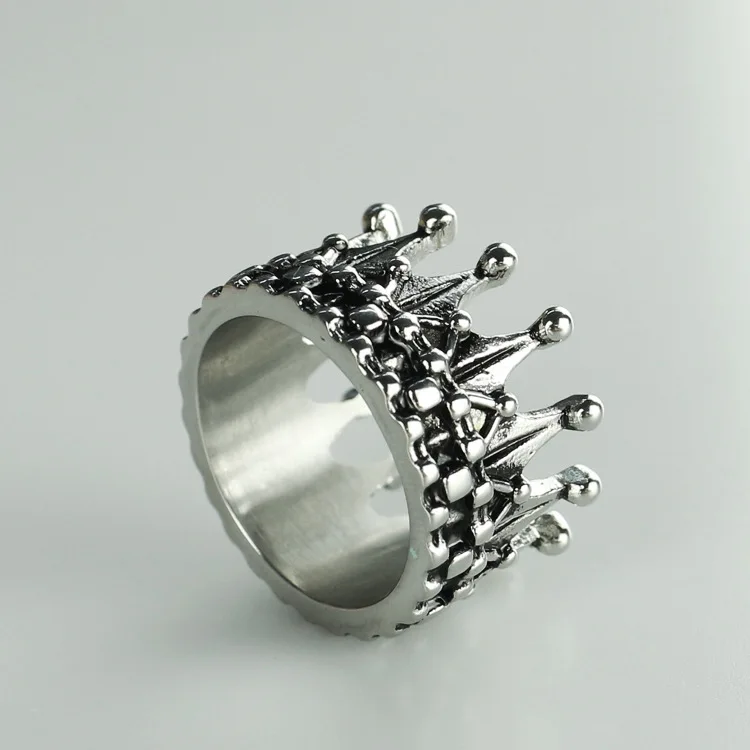 Мужские кольца из нержавеющей стали король корона панк перстни