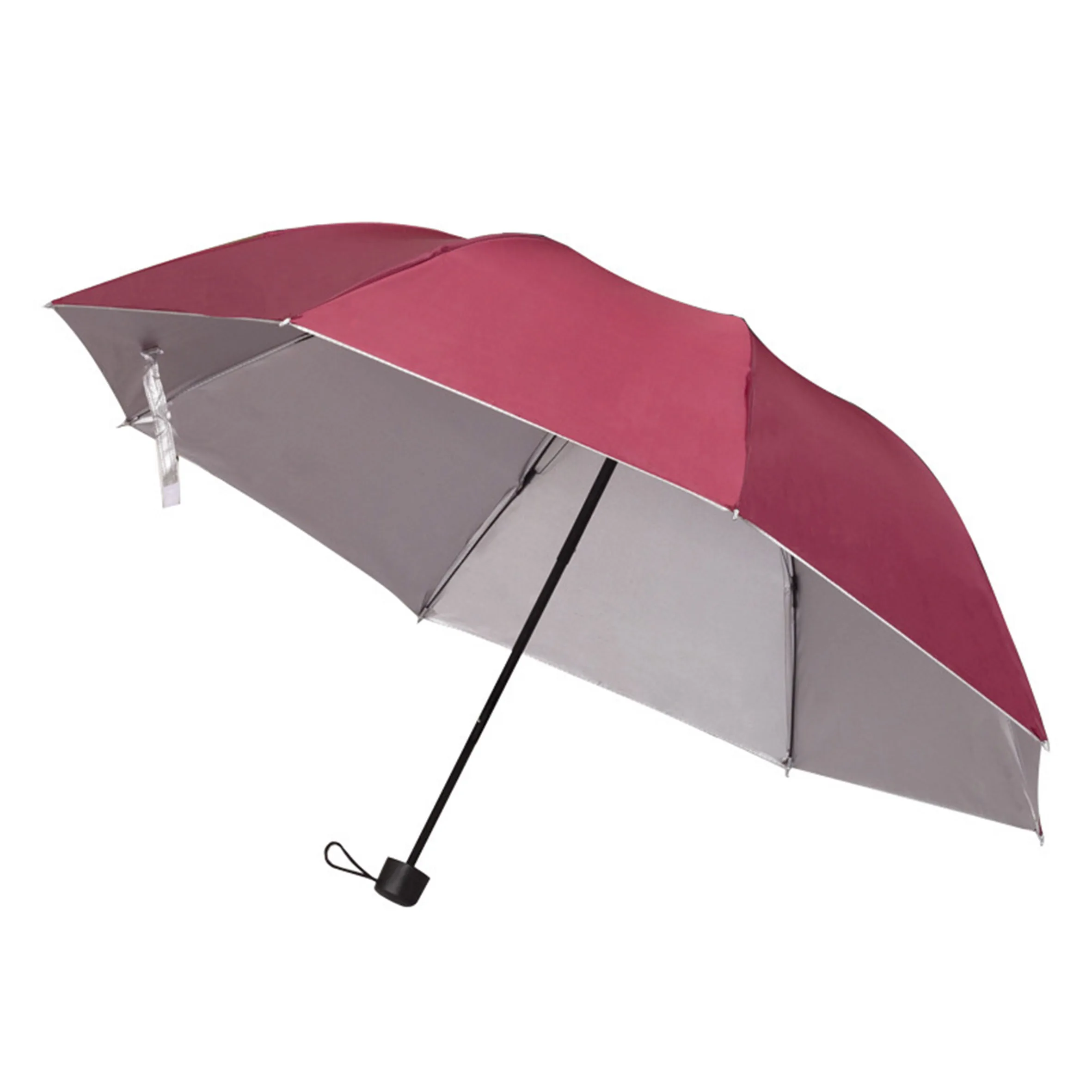 hot sell wholesale Cheap price buy,bulk Sliver coated folding umbrellas with logo prints/