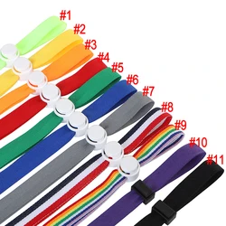Adjustable Rainbow Plain Hat Mask Lanyard Polyester Woven Rope Chain Holder High Quality Colorful Anti Lost Neck Strap