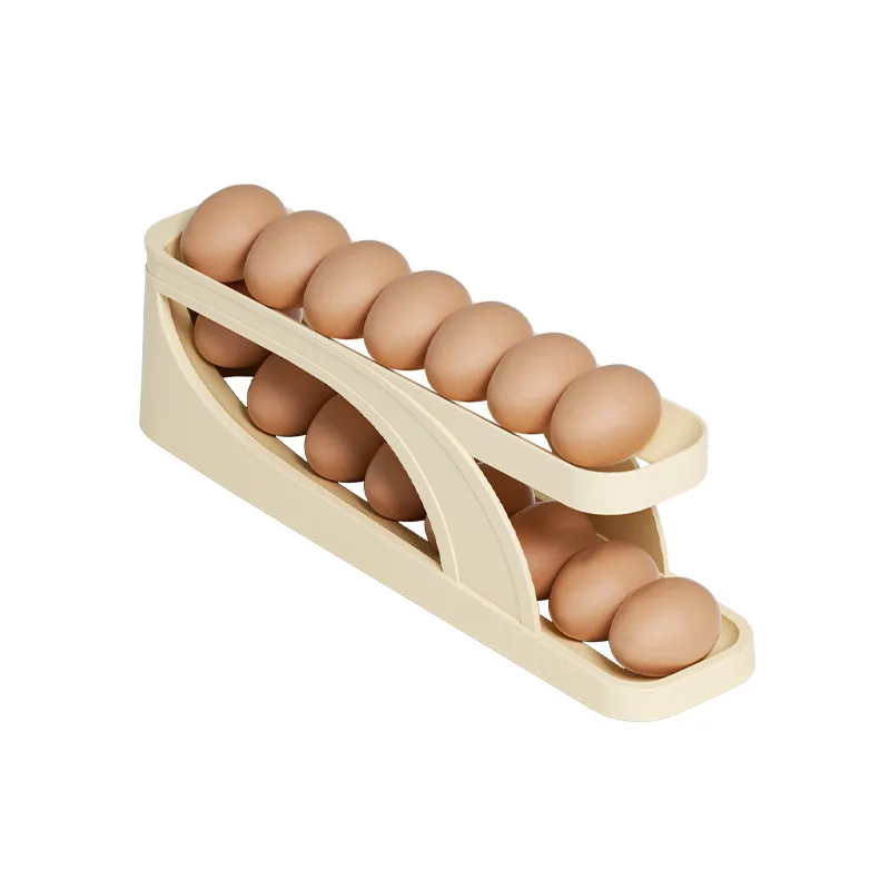 Refrigerator Plastic Egg Storage Box Bin Food Storage Container Set Sliding Type China Wholesale Egg Roller Rack Storage Box