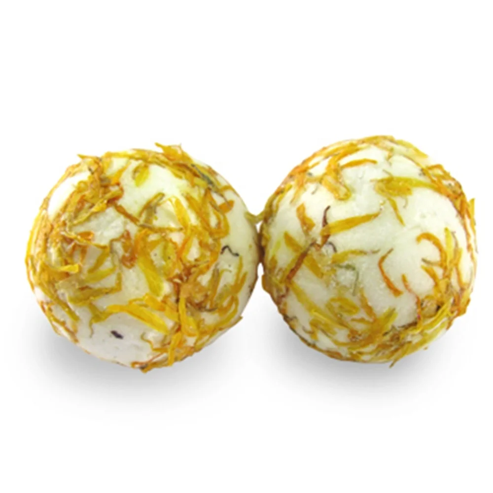 
Handmade mini bath bomb with dry flower organic handmade herbal bath fizzer bomb 