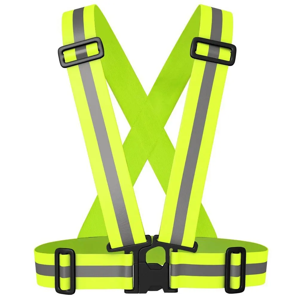 orange fluorescent green color reflective elastic strap safety vest belt for outside running safety