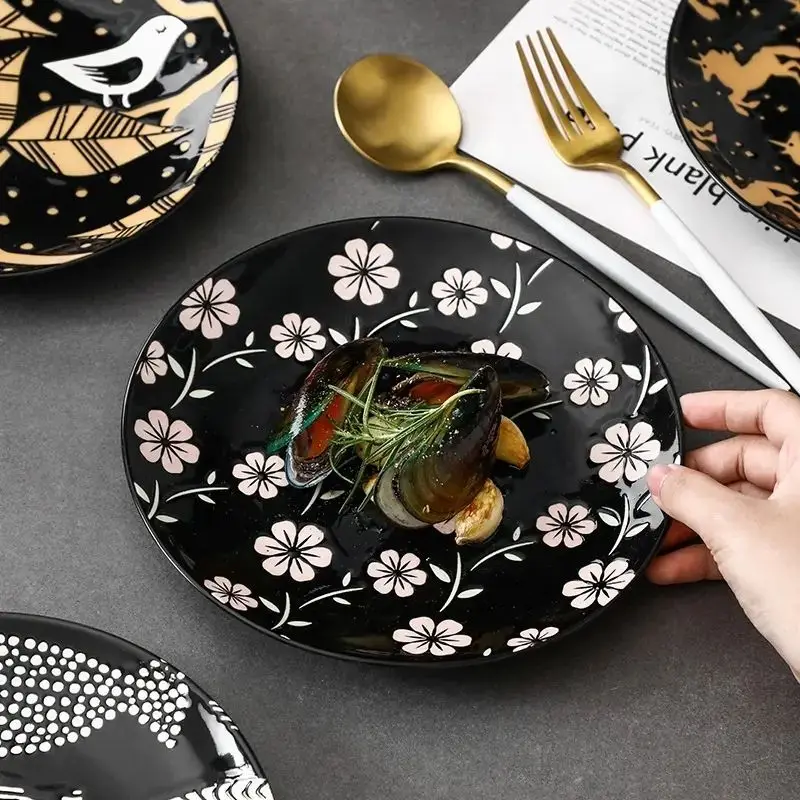 Hot Selling Handmade Japanese Ceramic Plate 8 Inch Dessert Ceramic Tableware