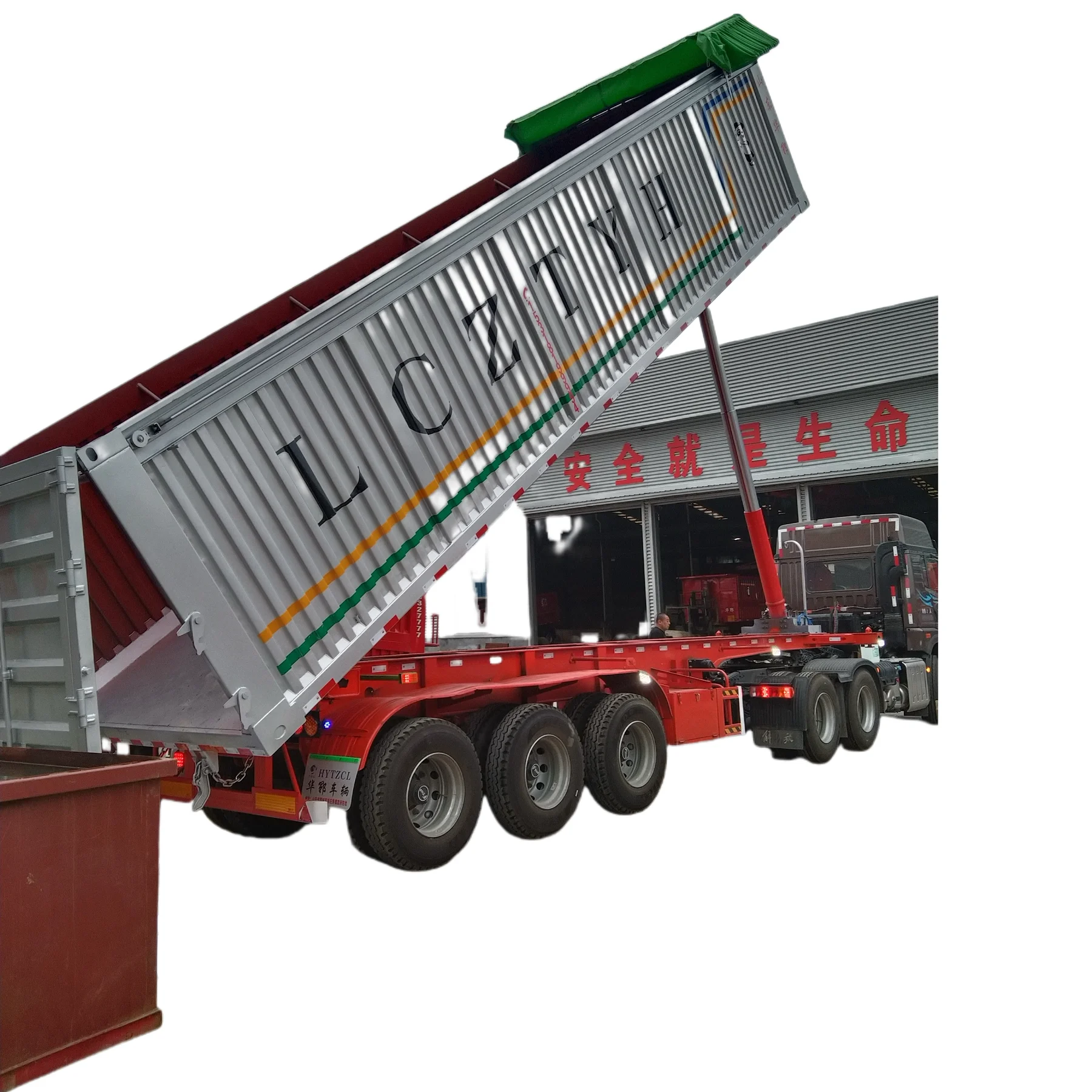 High quality customized 8.50m 40 ton heavy-duty container Tipper Semi Trailer dump truck trailer