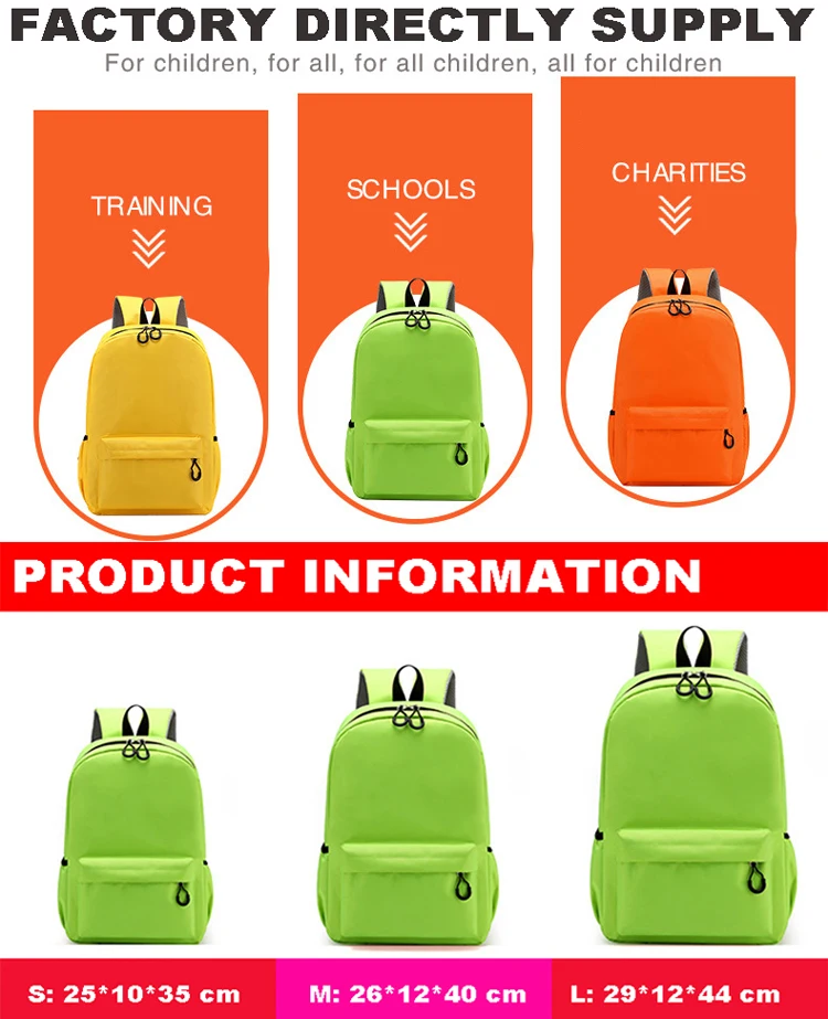 Low MOQ Custom Promotion Soft Back Backpack for Children Free Sample Classical Girls Boys Book Bag School Bags Custom LOGO