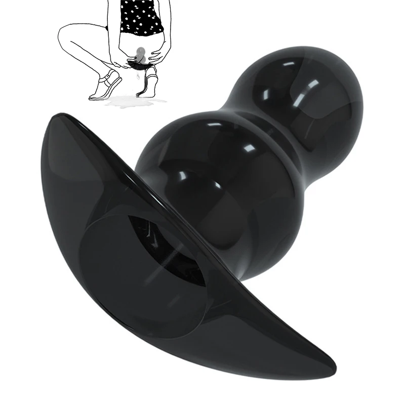 Skin-Friendly TPE Leak-proof Liquid Hollow Anal Plug with Plug Anal Expander for Women Couples Voyeurism Anal Sex Toy