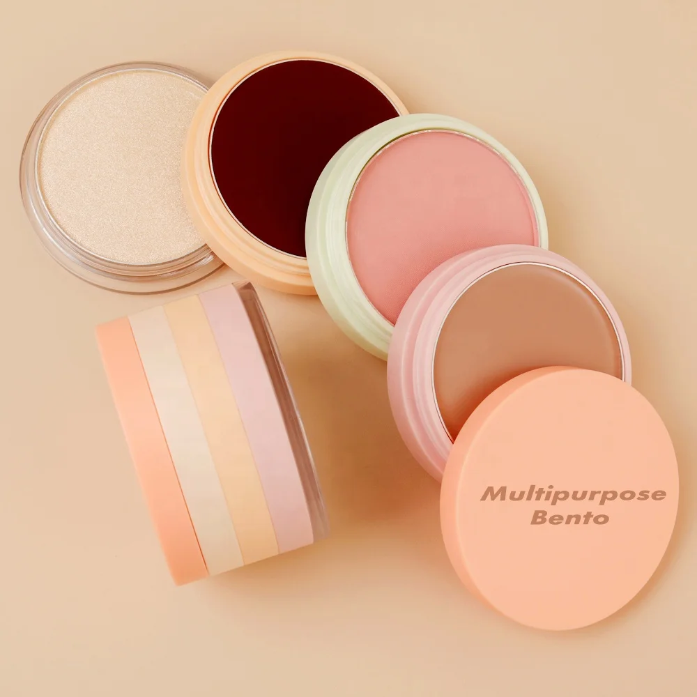 Custom Makeup Pressed Powder Highlighter Bronzer Pigment Palette Waterproof Private Label Make Up Soft Matte Lip Cream Blush