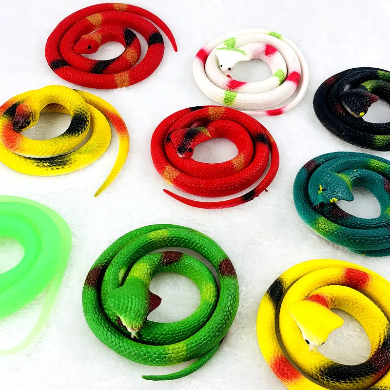 78 120CM Rain Forest Snakes Realistic Rubber Snakes Assorted Colorful Plastic Snakes for Boy and Girls Tricky Toys