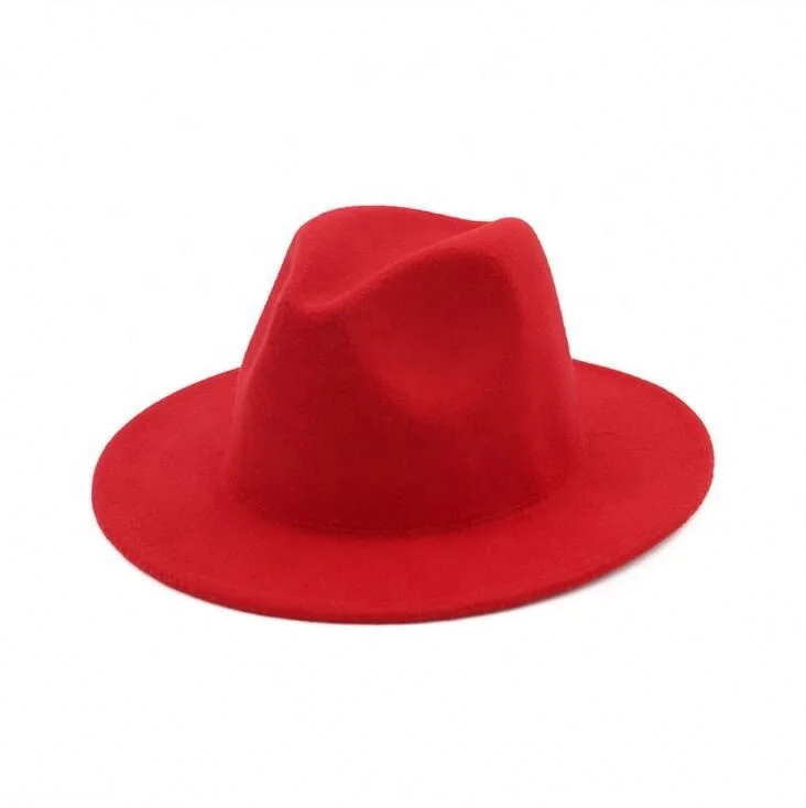 2020 fashion black wool wide brim felt fedora hat panama wholesale for man