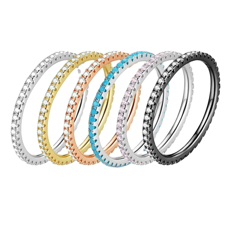 Rainbowking Light luxury wind 925 silver ring Europe and the United States personality simple fine jewelry ring for women