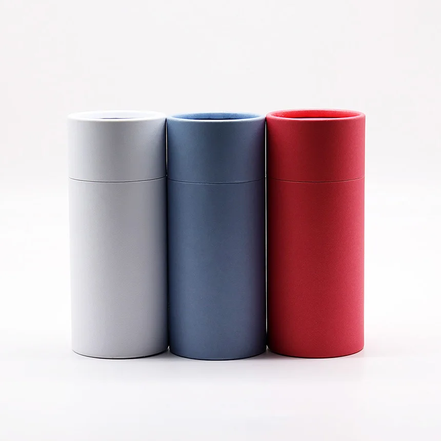 Recyclable Cardboard Cylinder Round Bottle Box with Lid Cosmetics Standard Carton Packaging Kraft Paper tube package