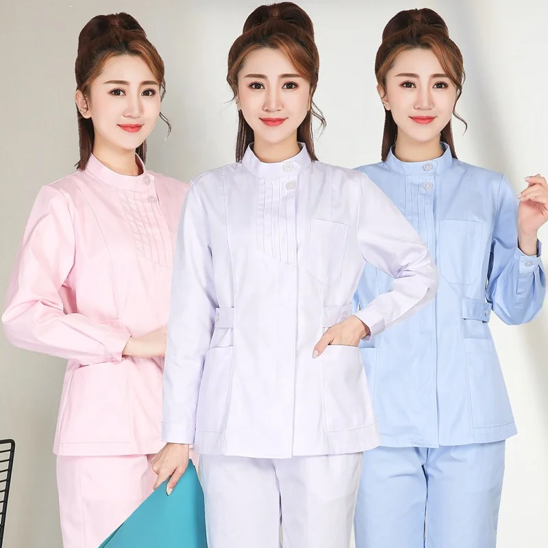 2024 OEM 100% Cotton Hospital Uniform Nursing Scrubs Suit Sets Logo Doctor Custom Scrubs Uniform Unisex Medical Scrubs