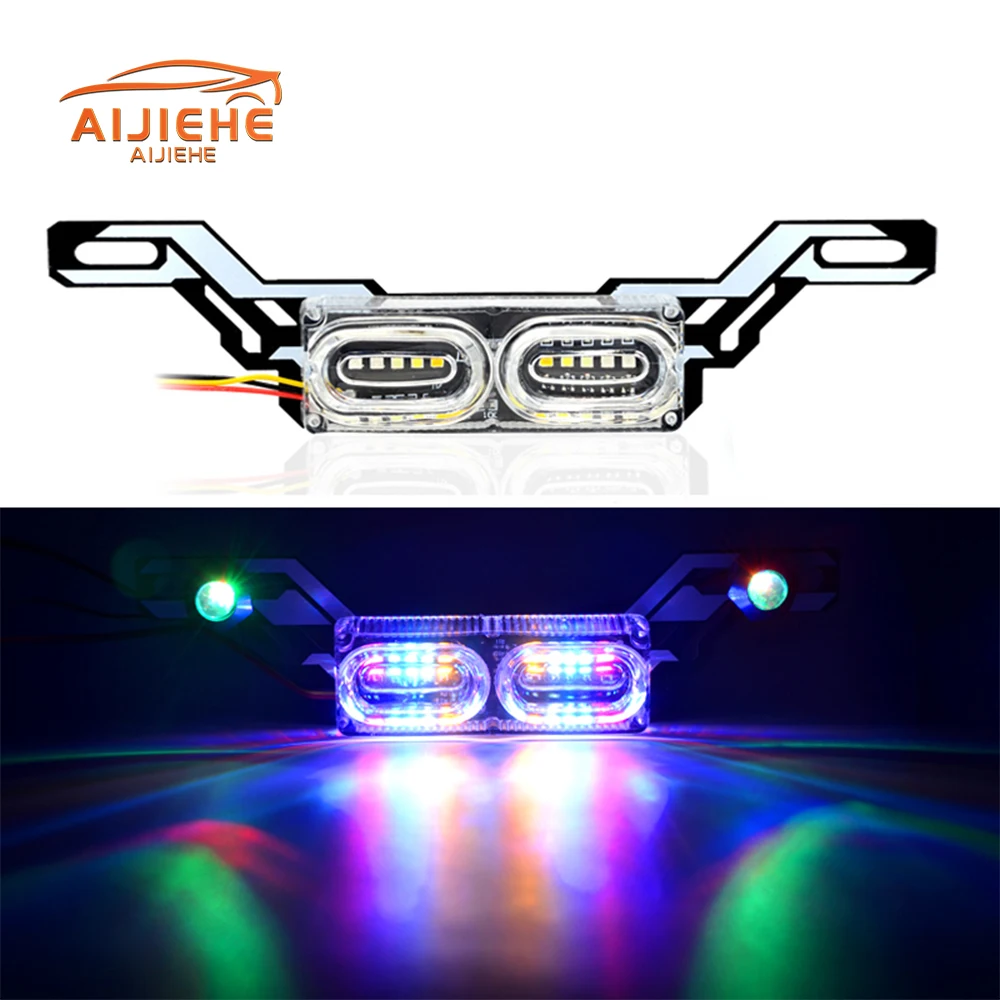 DRL Strobe flash Warning Brake Tail Light Stop Flashing rgb Emergency 12V Motorcycle Light brake Lamp motorcycle led light