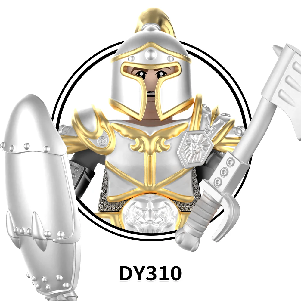DY306-312 Medieval Military Army Orc Soldier Stormwind City Guard Green Purple Red Dragon Guard Mini Building Blocks Kids Toys