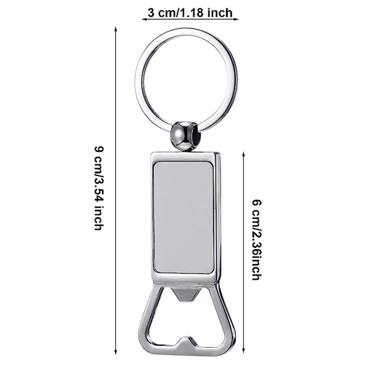 Customized Engraved Logo Metal Keychain with Bottle Opener Promotion Metal Gift Keychain with Bottle Opener