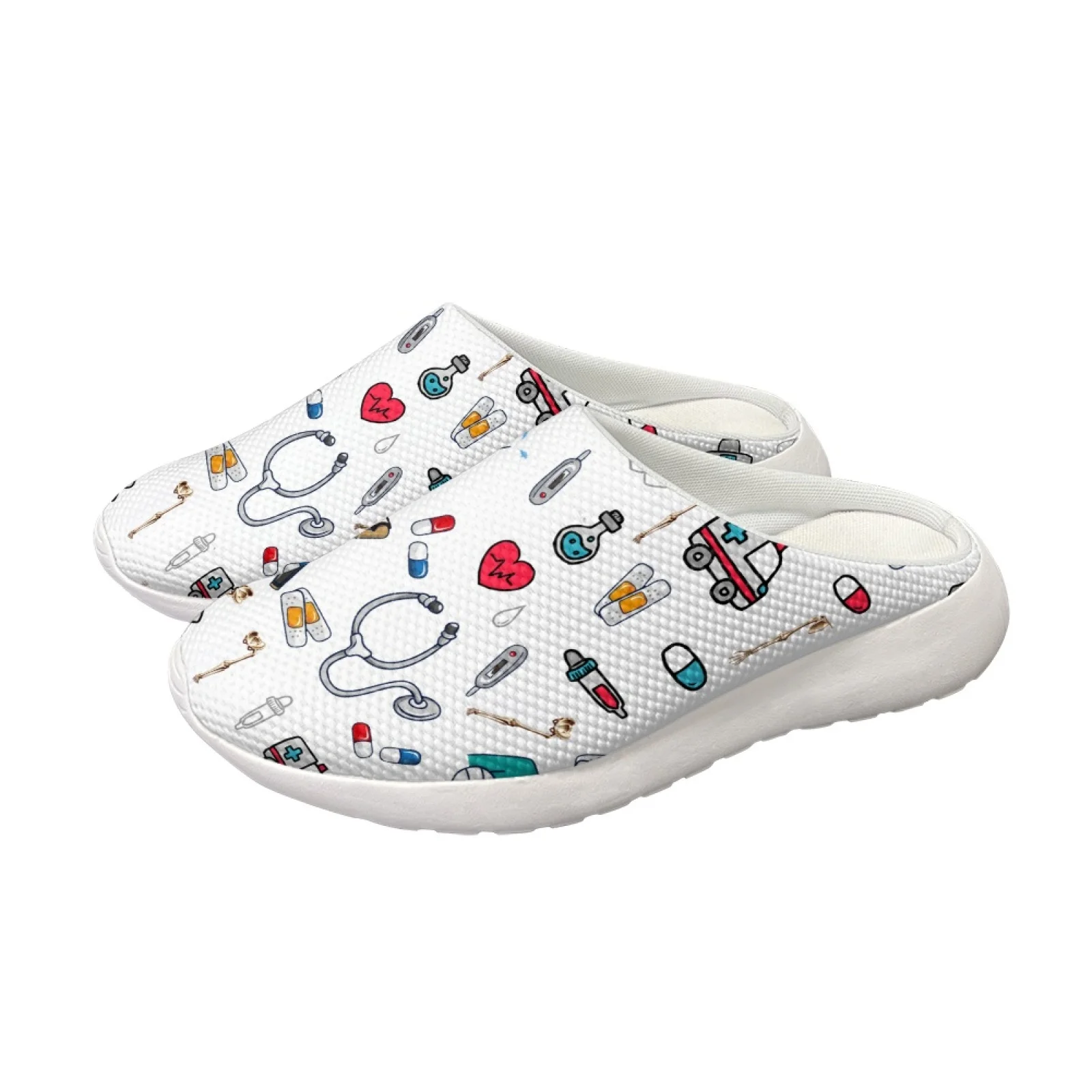 Custom Spring Autumn Flats Shoes Woman Nurse Print Breathable Mesh Slippers Teen Girl Women Sport Gym Vulcanize Tenis Sneakers