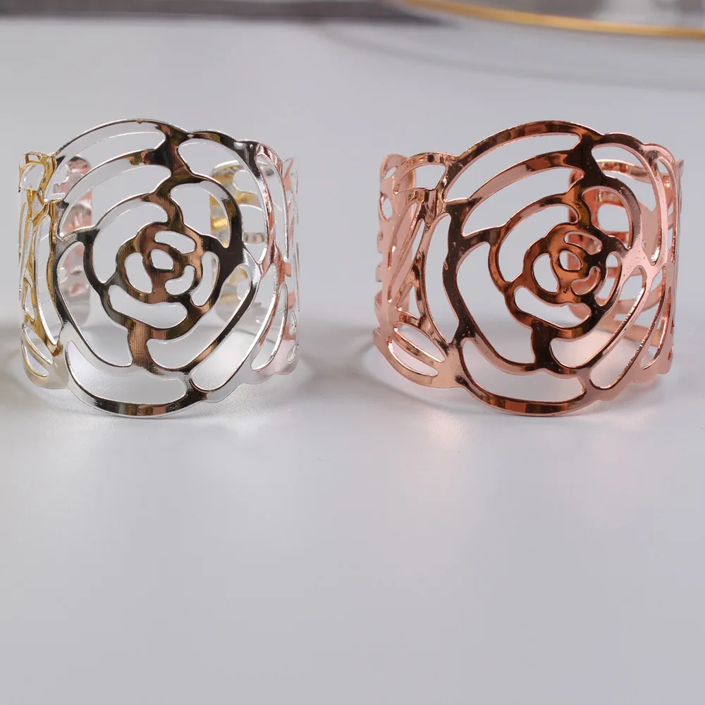 DEACORY Wholesale high quality tableware decoration gold silver kirsite metal hotel restaurant wedding dinner napkin ring