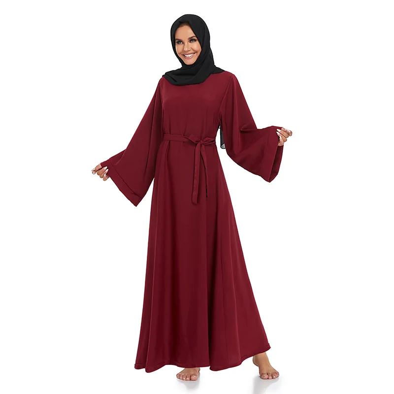 Trending Long Sleeve Muslim Islamic Clothing Abaya Turkish Dresses Muslim Dress For Women Dubai 2020
