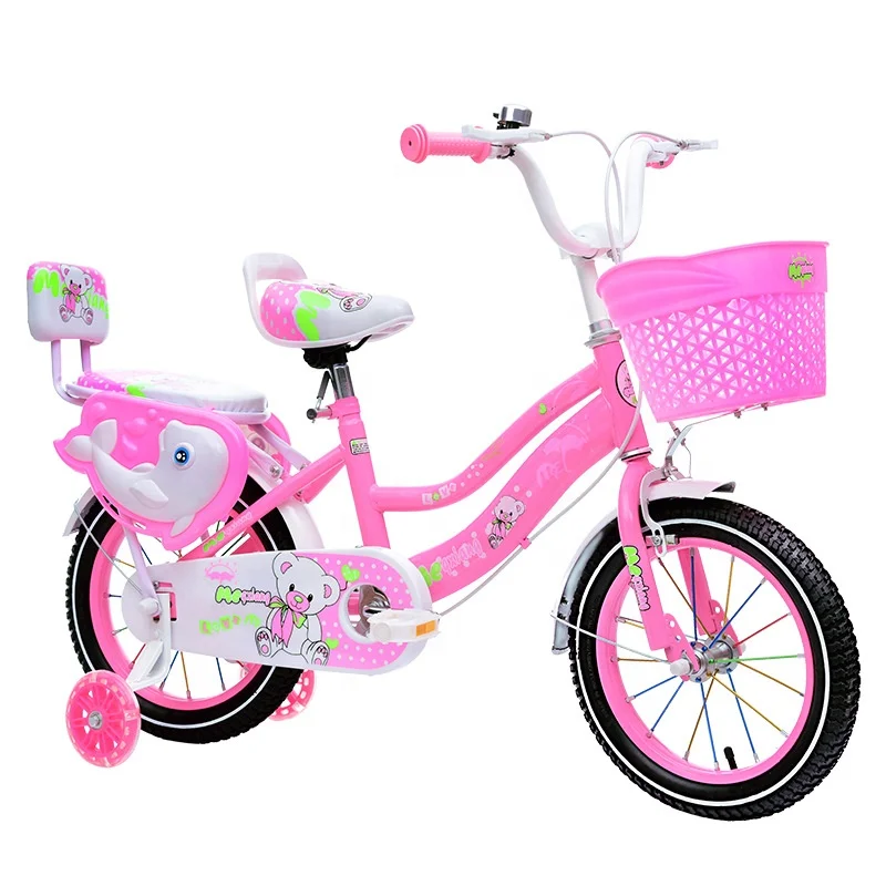 Beautiful Little Pink Kids Bicycle for Girls bike with sidecar for kids
