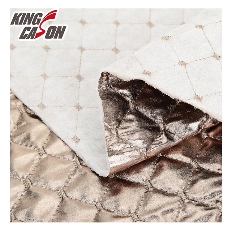 KINGCASON оптовый Производитель 100% полиэстер серебро бронзовая Водонепроницаемая полиэфирная тафта хлопковая подкладка стеганая ткань