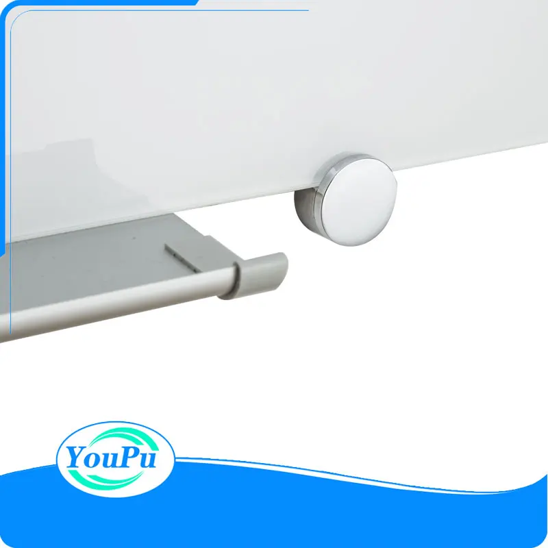 Factory Customized Magnetic Glass White Board With Circular Clip Standard Writing Notice Board