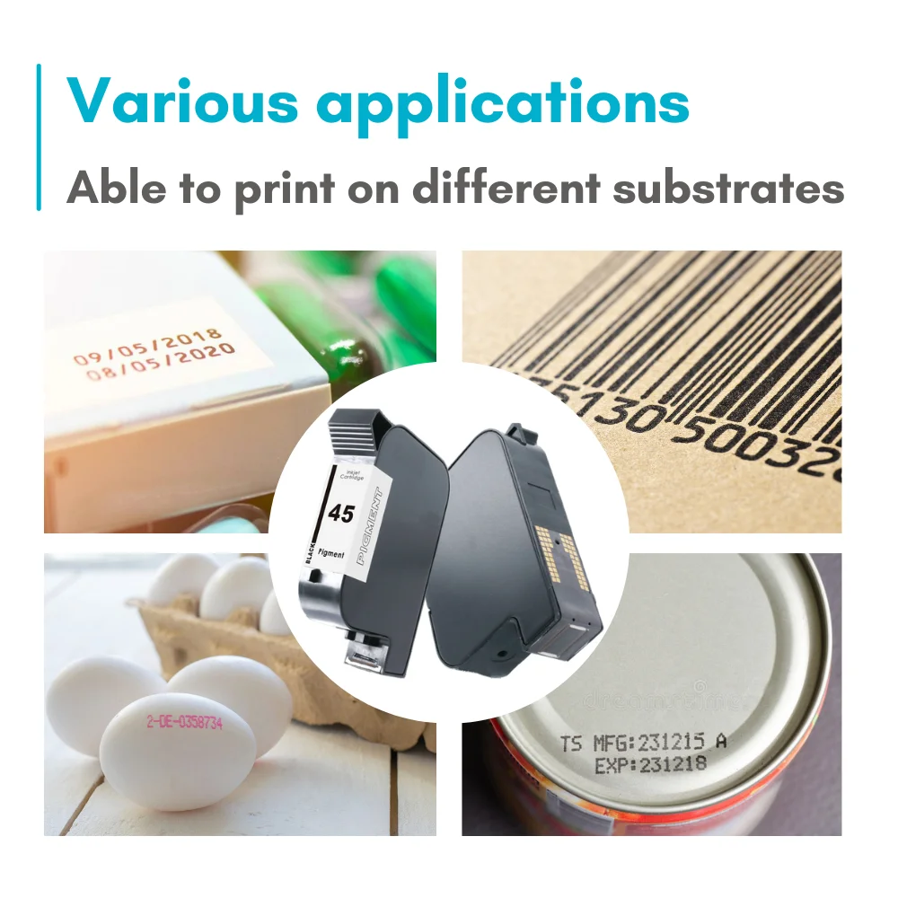Eco Solvent White Ink Tij Cartridge For Cable Wood Tube Lumber Water Pipe H p45 Ink Cartridge
