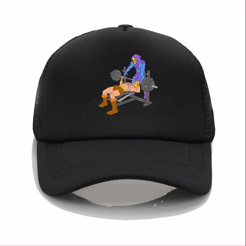 
Mens Women Kids Caps hat baseball Gym Buddies Skeleton weight lifting corduroy knitted cotton crown fence post under metal larg 