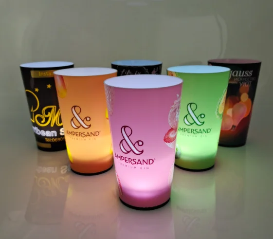 For Party Bar night club Wholesale Reusable Glow Cup Luminous Led Flashing Cup Automatic Water Activated Plastic Led Light Cup