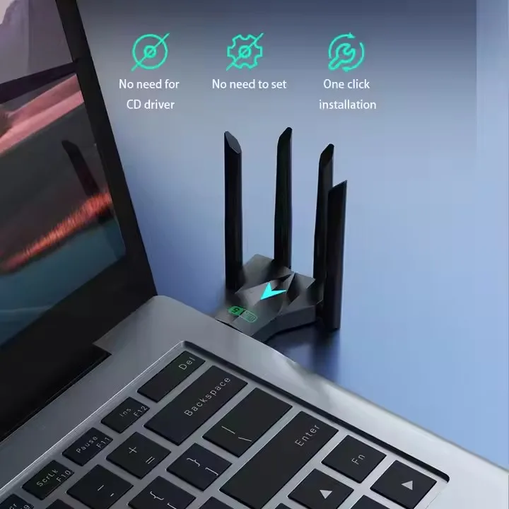 LA09 двухдиапазонный USB wifi 1300 Мбит/с Адаптер 2 4 ГГц 5 Wi-Fi с антеннами ПК мини-компьютер 600 приемник сетевой карты
