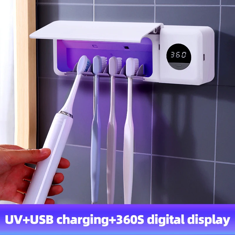 Smart UV Toothbrush Sterilizer Tooth Brush UV Sanitizers Full Family Home Use Case Automatic Disinfection Brush Sanitizer Holder